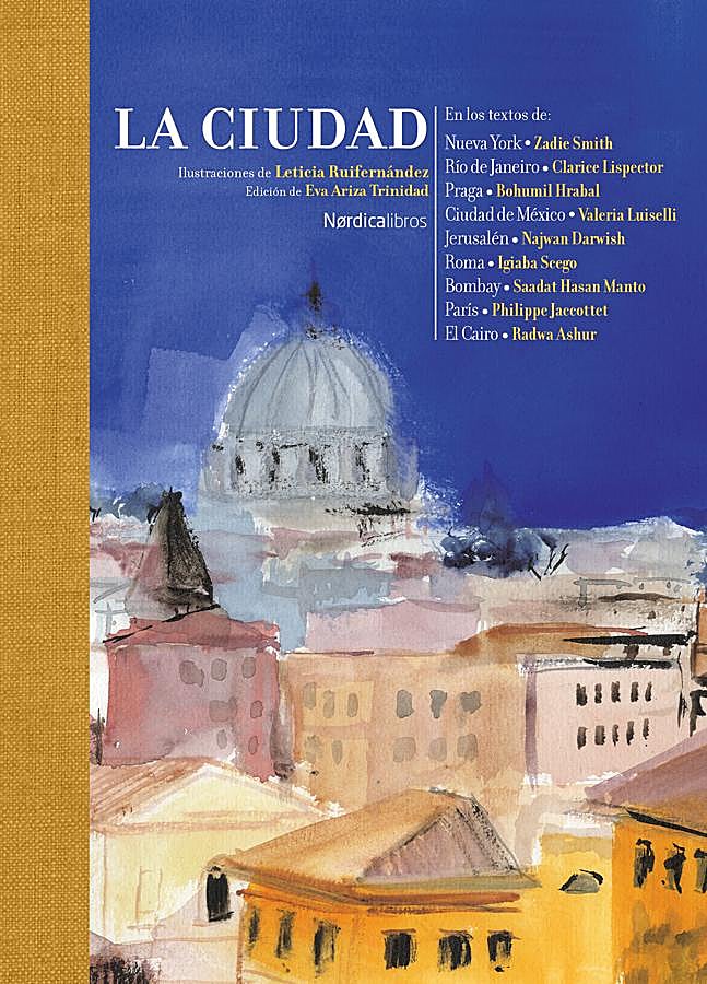 Imagen - Portada de La ciudad, una antología de textos de nueve autores sobre diferentes metrópolis. / Nórdica