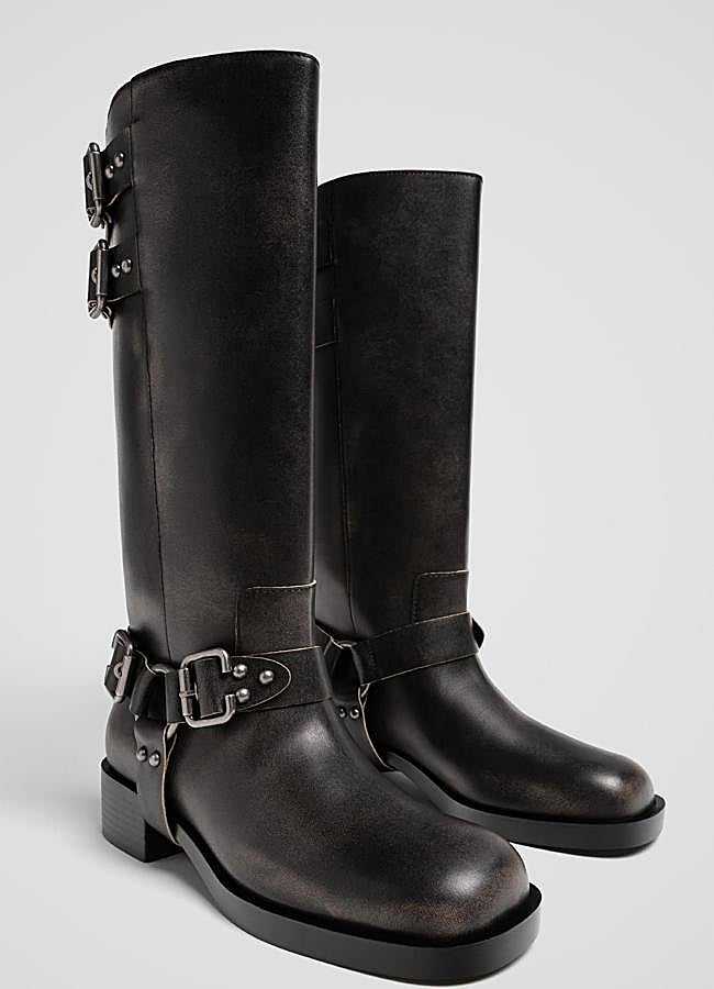 Imagen - Botas planas efecto piel estilo bikers