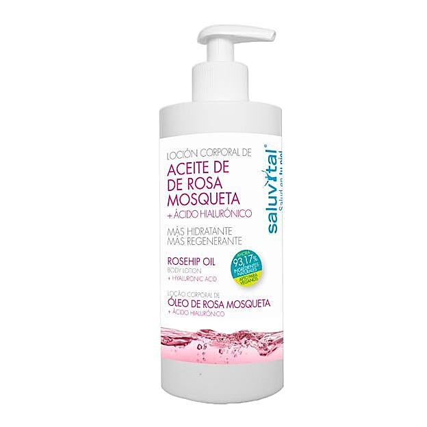 Loción Hidratante Corporal de Aceite de Rosa Mosqueta de Saluvital. Precio: 13,32 euros