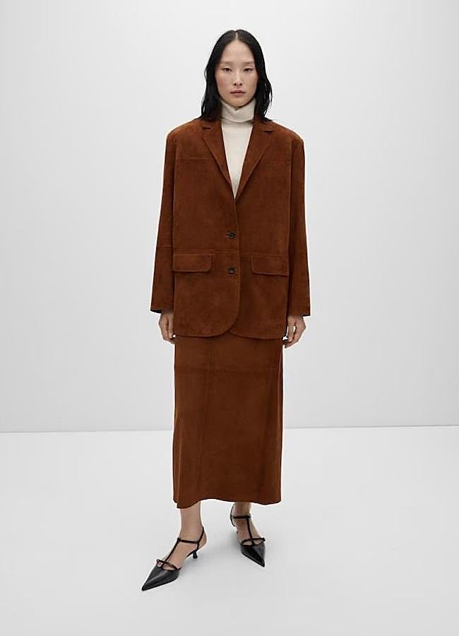 Imagen - Look con chaqueta de ante y falda a juego