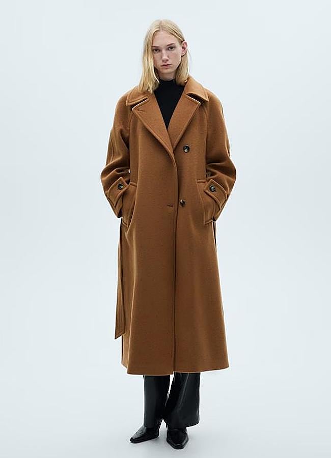 Imagen - Abrigo de lana tipo trench con cinturón