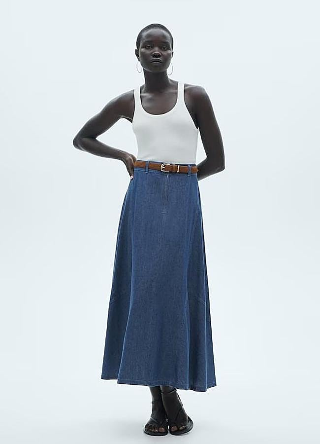 Imagen - Falda vaquera midi de vuelo