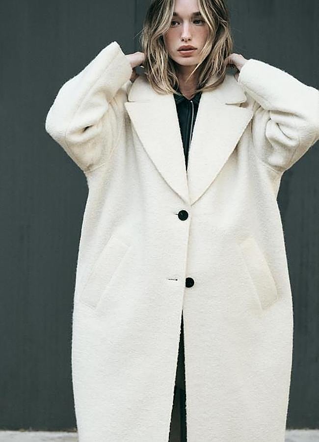 Imagen - Abrigo blanco en tejido bouclé