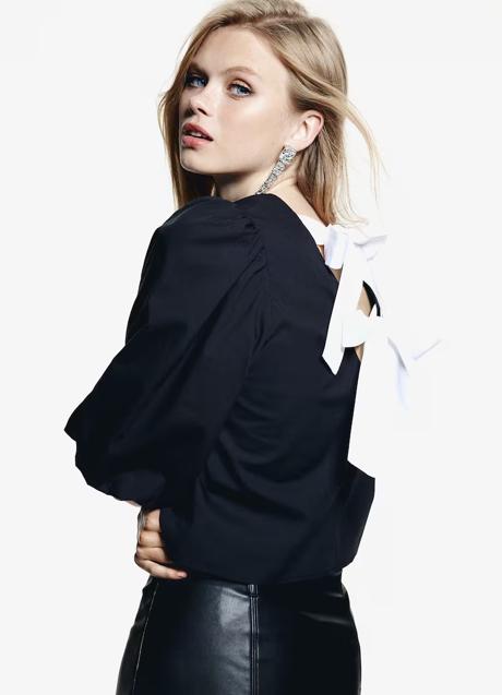 Imagen - Camisa negra con lazos de H&M (15,99 euros)