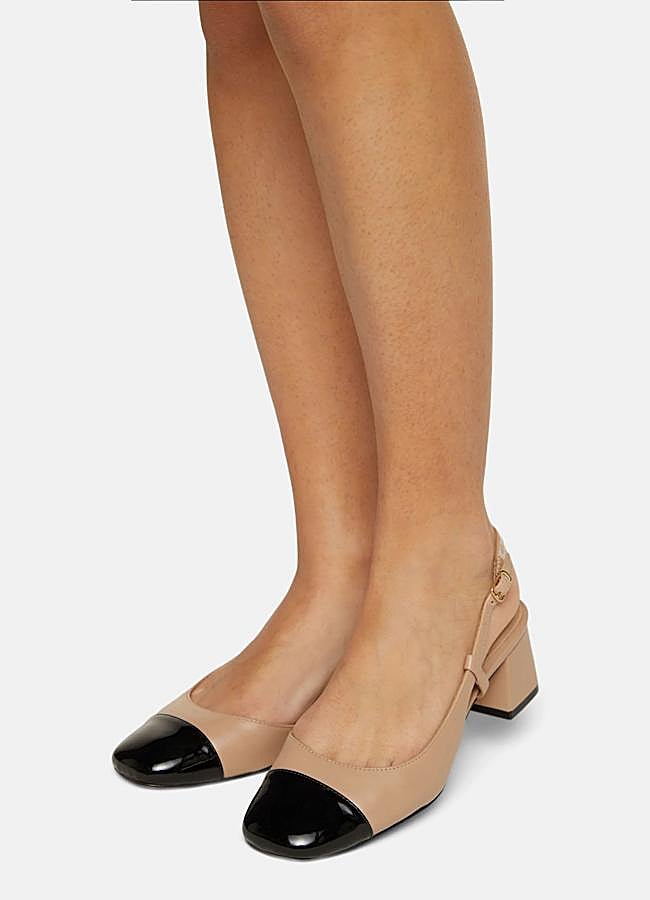 Imagen - Bailarinas con punta negra slingback con tacón