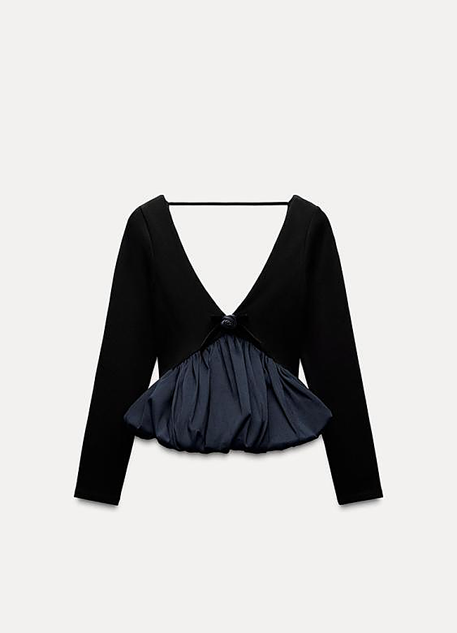 Imagen - Top con flor y péplum, de Zara.