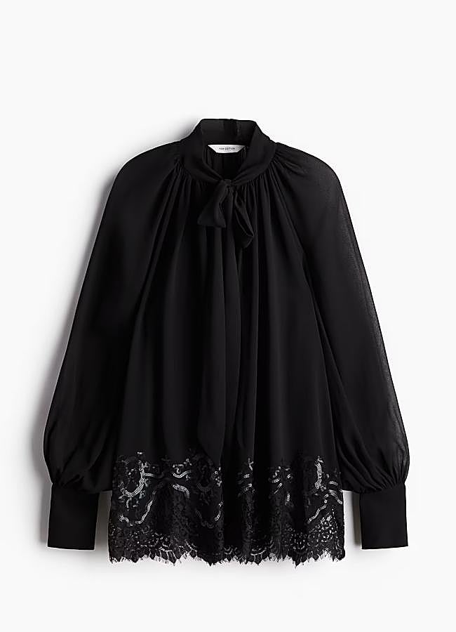 Imagen - Blusa de gasa negra 49,99 euros.