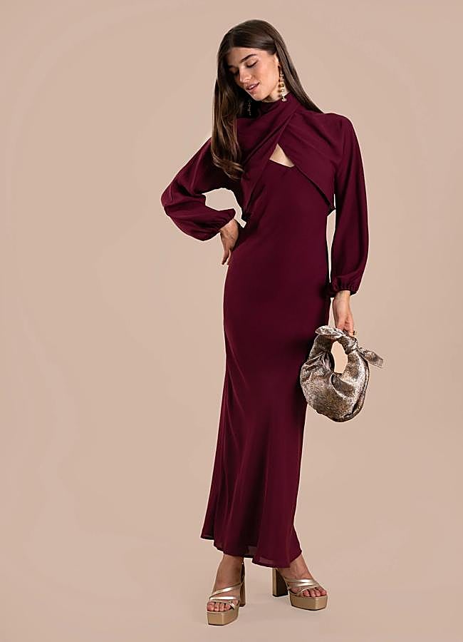 Imagen - Vestido midi en burdeos de The Are.