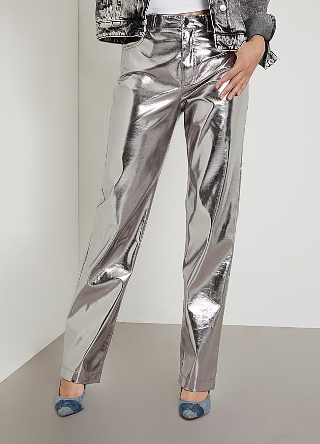 Imagen - Pantalones metalizados de cuero de Guess, 97,50 euros.