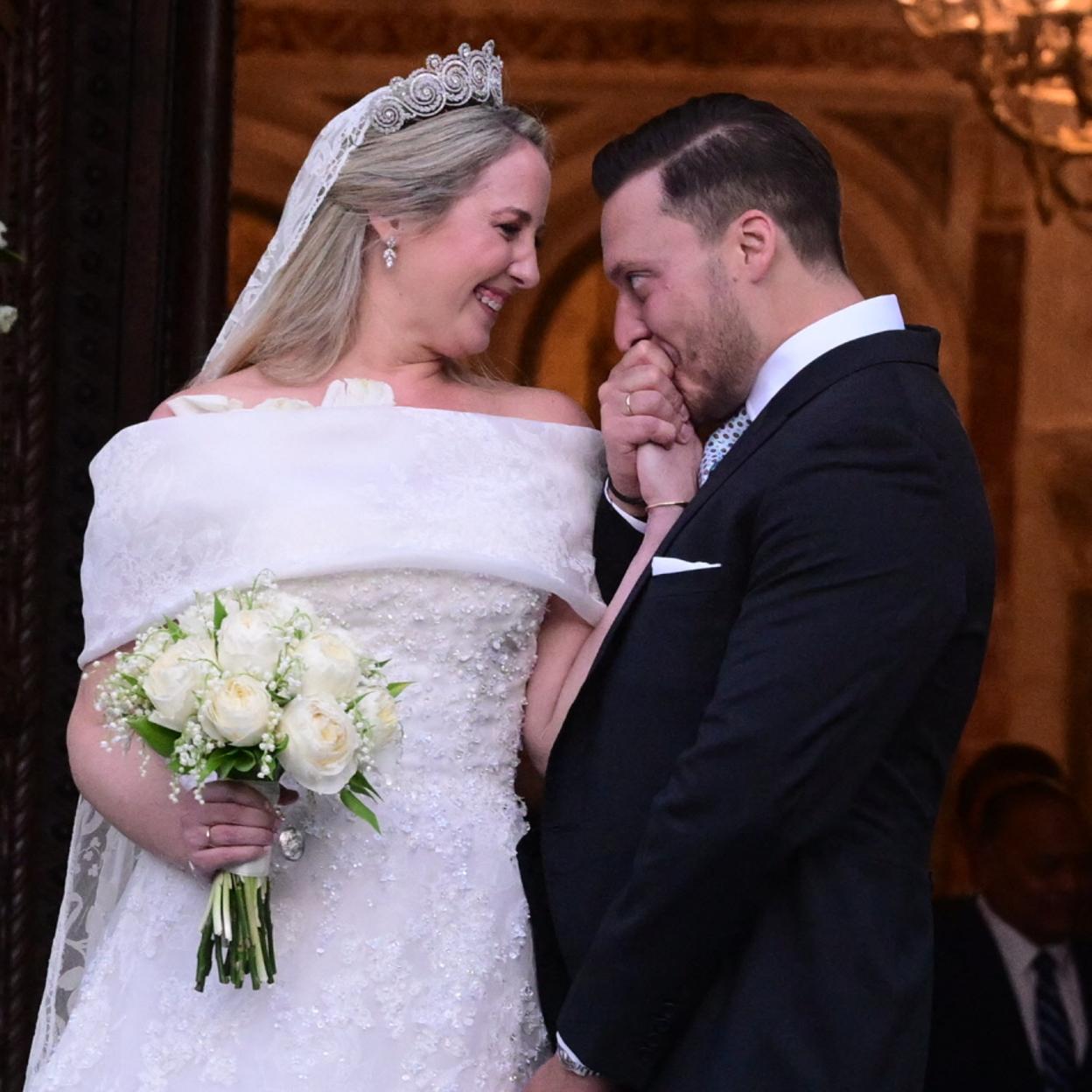 Teodora de Grecia y Matthew Kumar en el día de su boda. 
