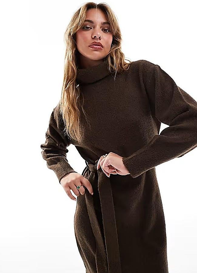 Imagen - Vestido de punto marrón chocolate
