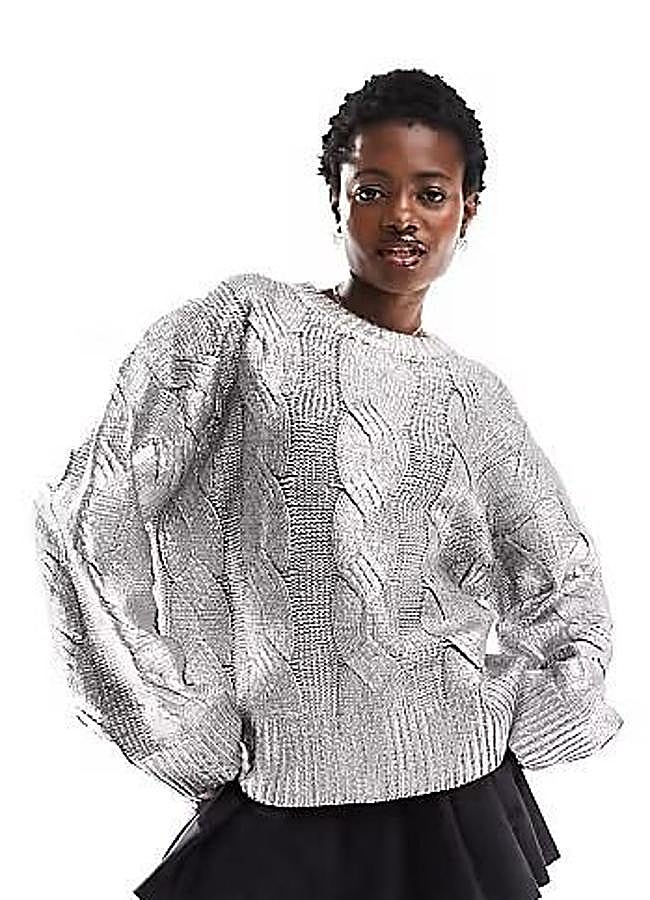 Imagen - Jersey con brillo oversize plateado