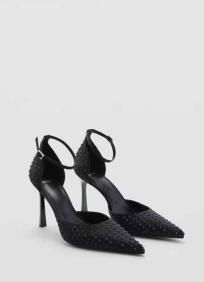 Imagen - Zapatos de tacón negro satinados con brillos