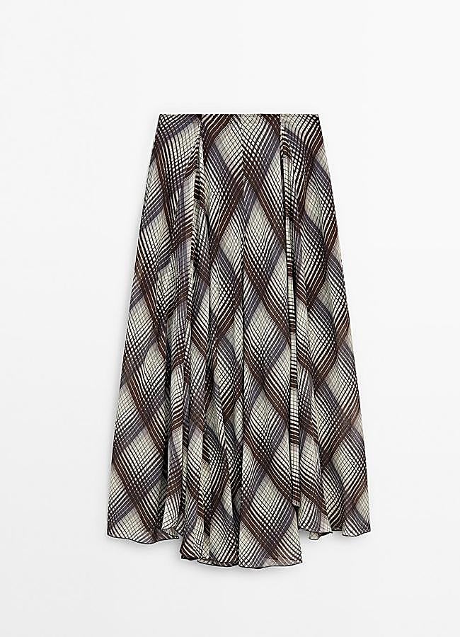 Imagen - Falda larga de cuadros de Massimo Dutti.