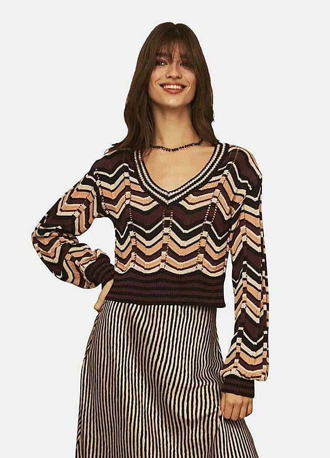 Imagen - Jersey con estampado en tonos marrones de Nekane, 65 euros.