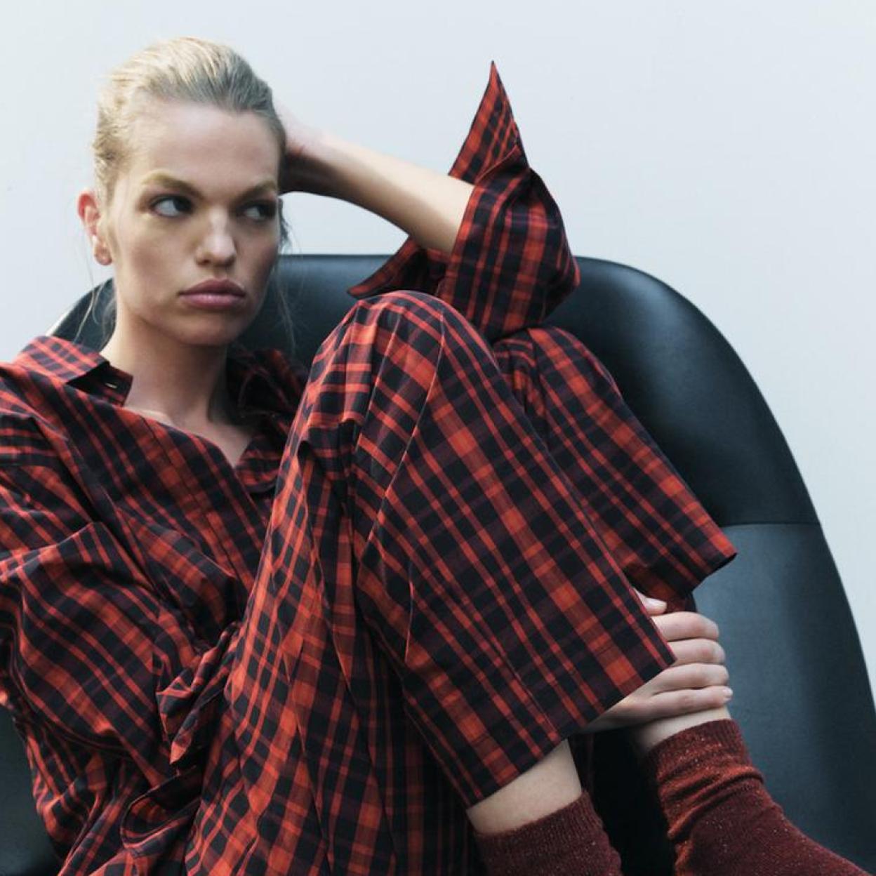 Pijama de cuadros de Zara.