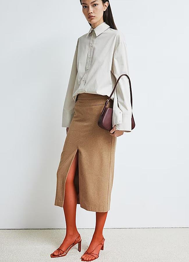 Imagen - Falda midi de lana tipo lápiz