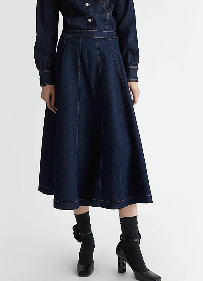 Imagen - Falda midi vaquera acampanada de Liu Jo, 159,90 euros.