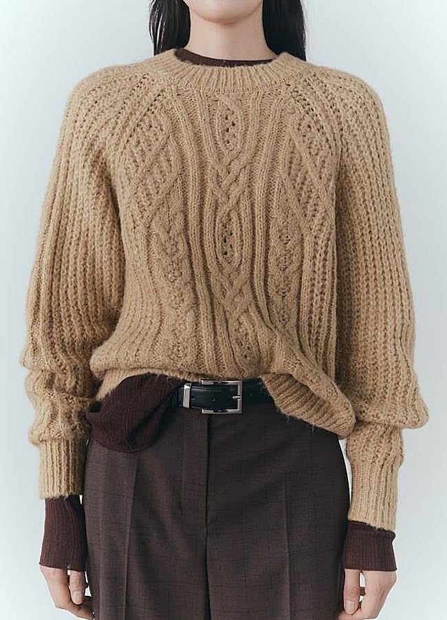 Imagen - Jersey de punto trenzado camel