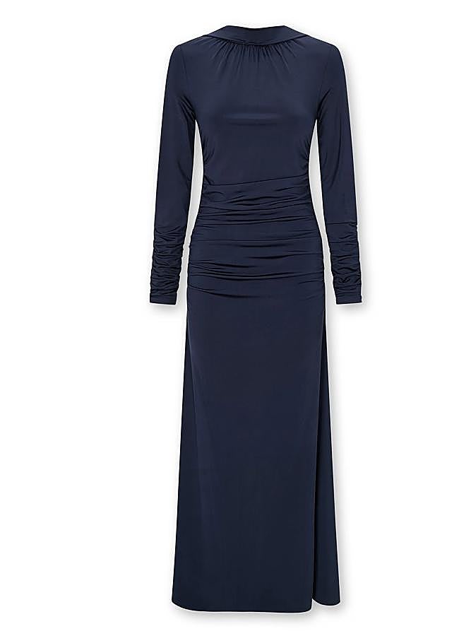 Imagen - Vestido fruncido en azul noche de Maksu (390 euros).