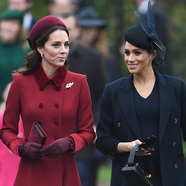 Kate Middleton y Meghan Markle durante la Navidad de 2018. 