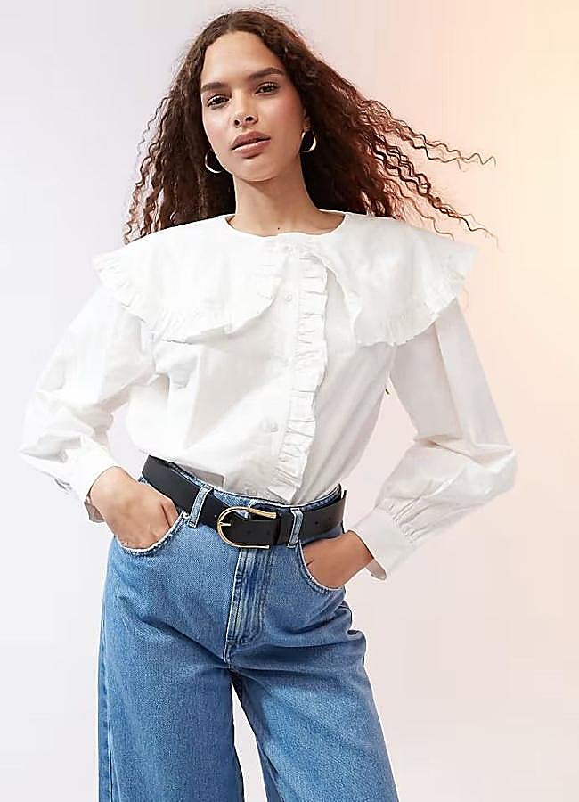 Imagen - Blusa con cuello bobo blanca