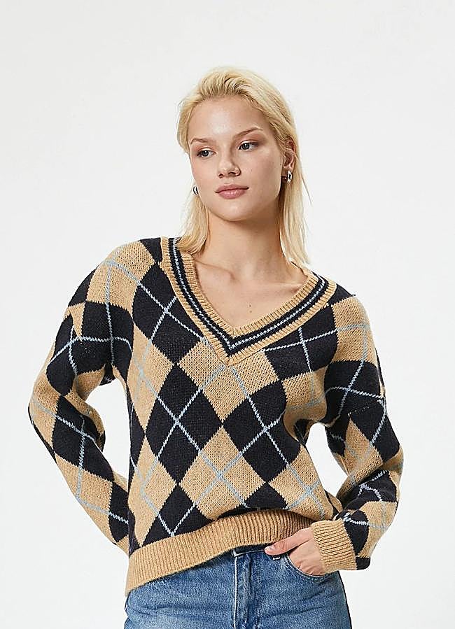 Imagen - Jersey de pico con estampado de rombos