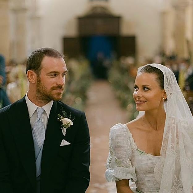 Felix Winckler e Irene Forte, en su boda religiosa en Italia. 