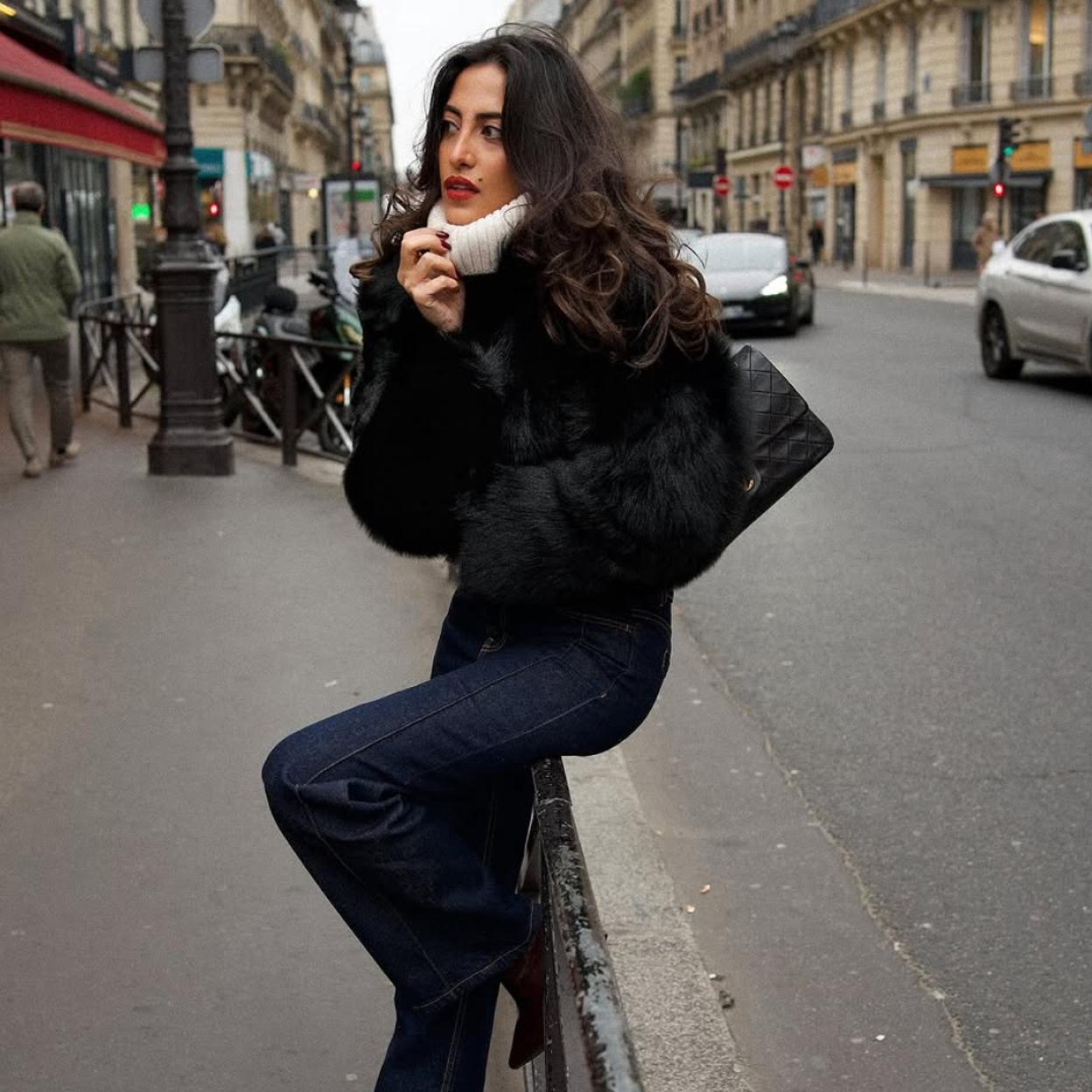 Influencer francesa con look de invierno