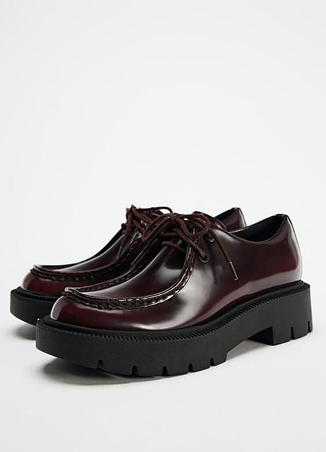 Imagen - Mocasines derby burdeos de piel