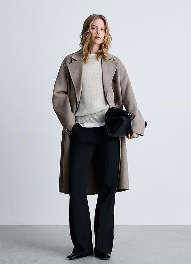 Imagen - Abrigo midi handmade en marrón topo