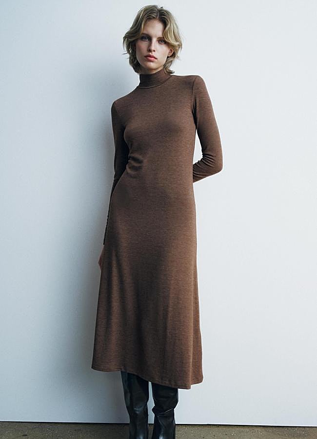 Imagen - Vestido de punto midi color mocha mousse