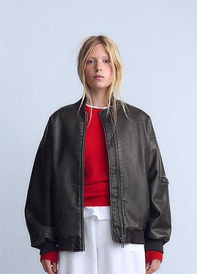 Imagen - Cazadora bomber efecto piel desgastada