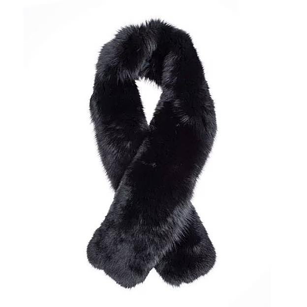 Estola de pelo de zorro en color negro (300€ en El Corte Inglés)