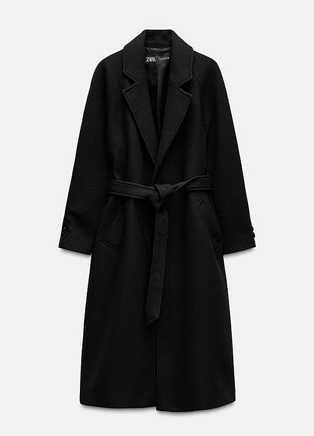 Imagen - Abrigo largo cinturón con lana de Zara (99,99€)