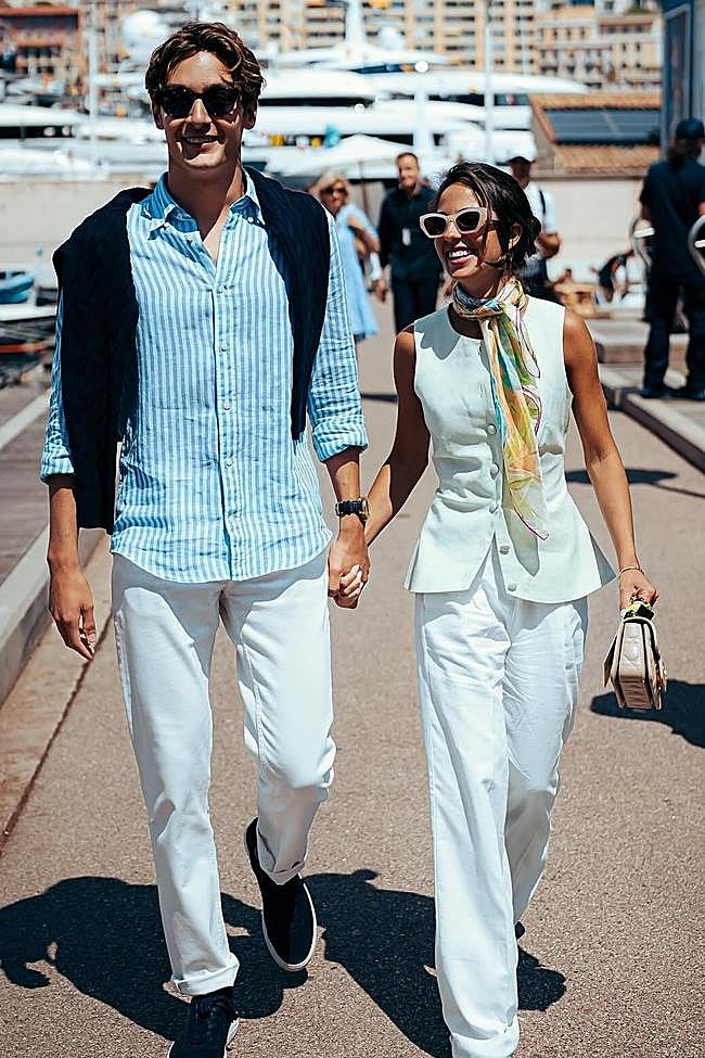 George Russell y Carmen Montero Mundt.