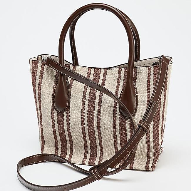 Bolso canvas estampado rayas (25,95€)