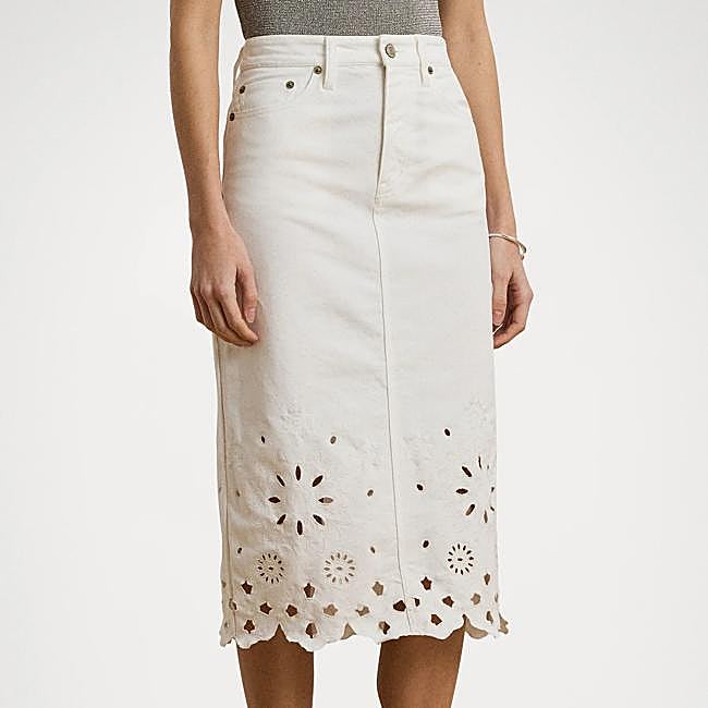 Falda con bordado inglés de Ralph Lauren, 299,95 euros.