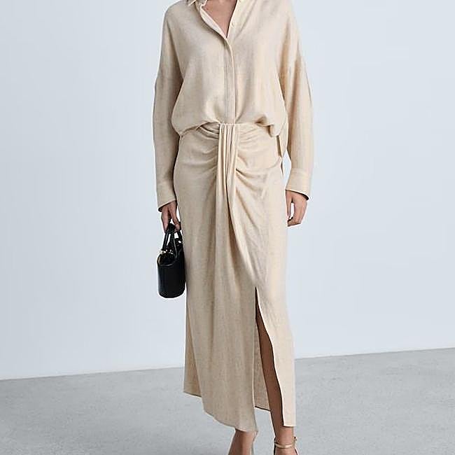 Falda con nudo de lino