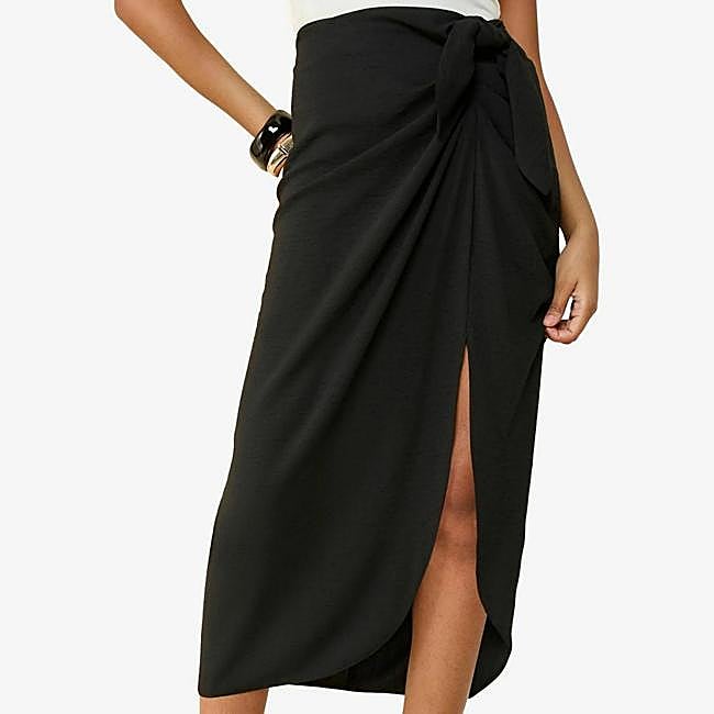 Falda con nudo negra