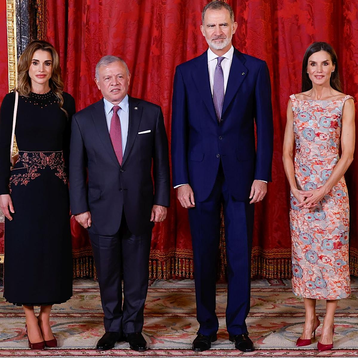 Abdalá y Rania de Jordania, con los reyes Felipe y Letizia, en visita oficial a España en 2023.