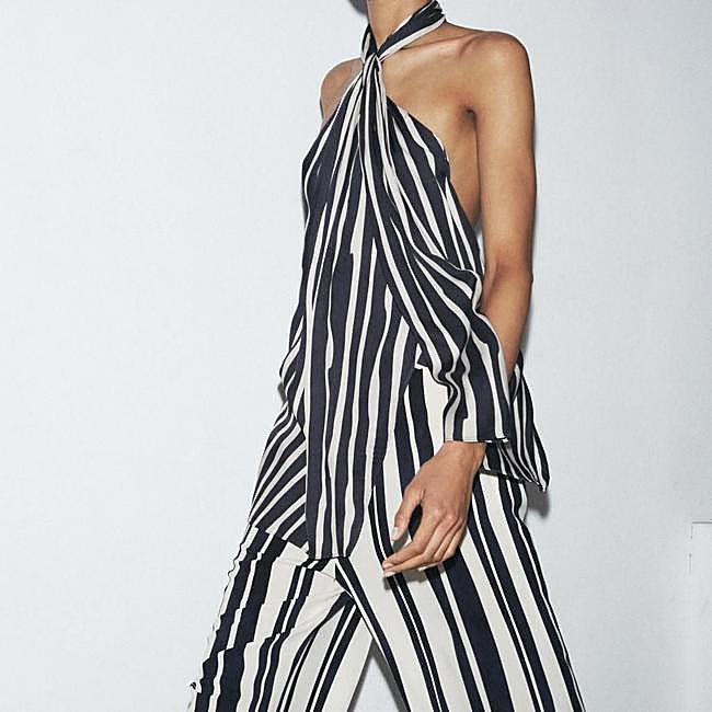 Conjunto con estampado de rayas