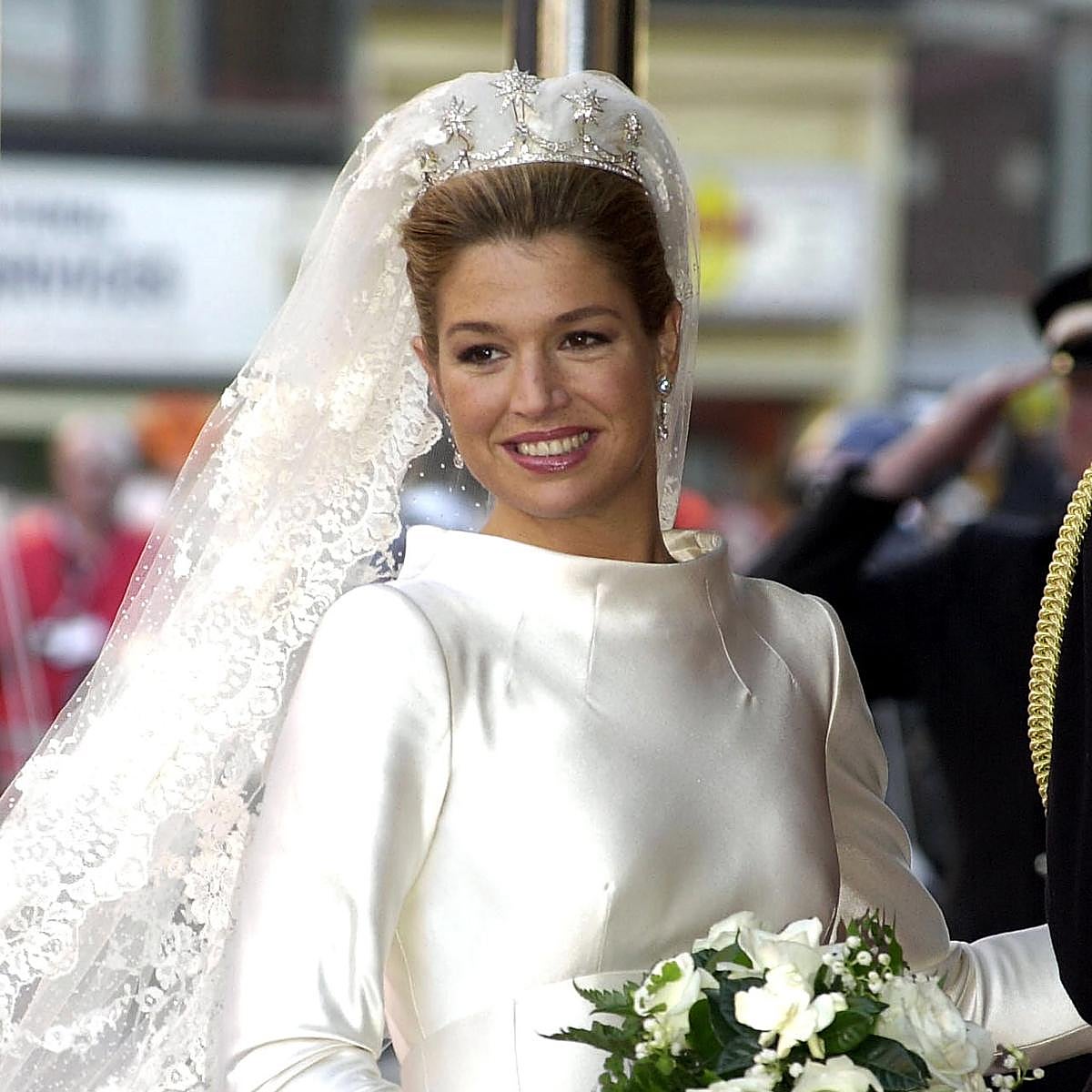 La reina Máxima de Holanda, el día de su boda en 2002.