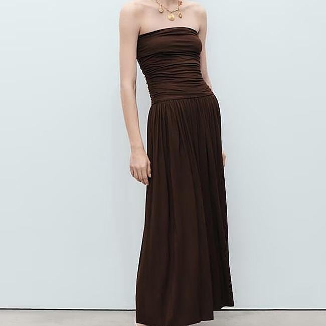 Vestido palabra de honor combinado