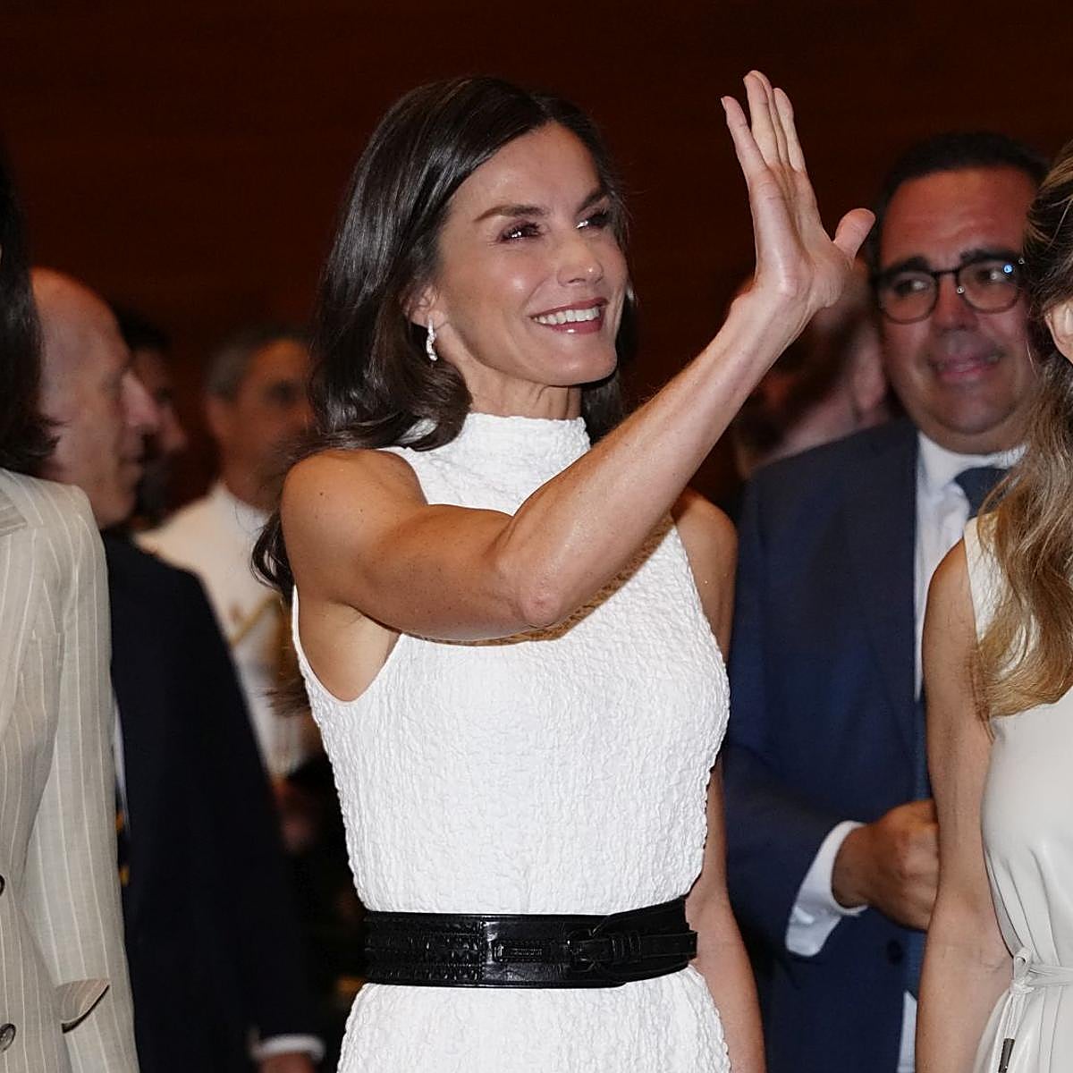 La reina Letizia en un acto del Banco Santander en Madrid.