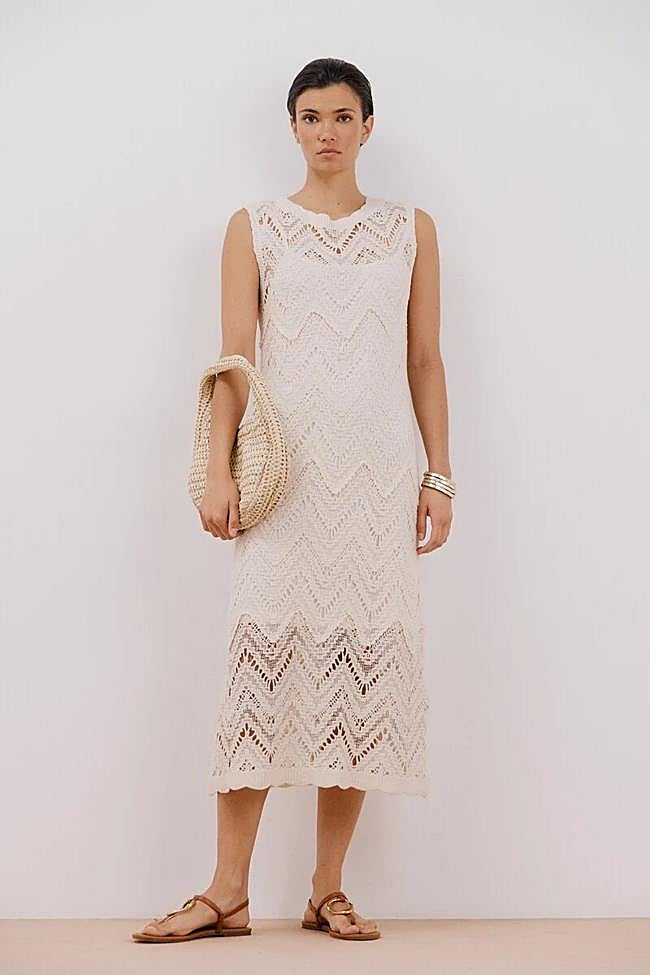 Vestido largo crochet (49,99€)