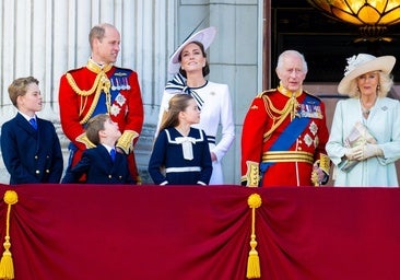 La familia real británica durante el Trooping the Colour de 2024.