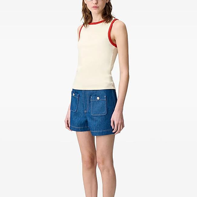 Top de algodón de canalé de Claudie Pierlot, 75 euros.