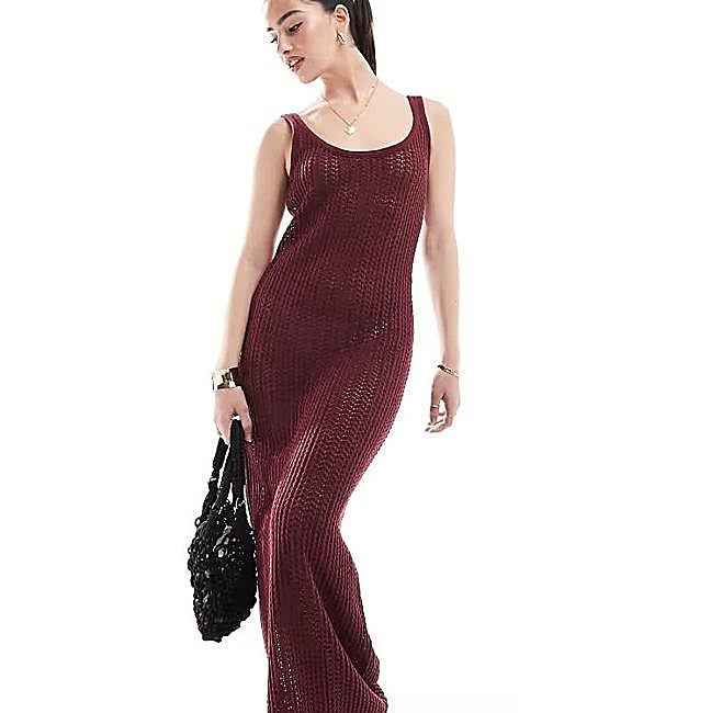 Vestido largo de punto fluido