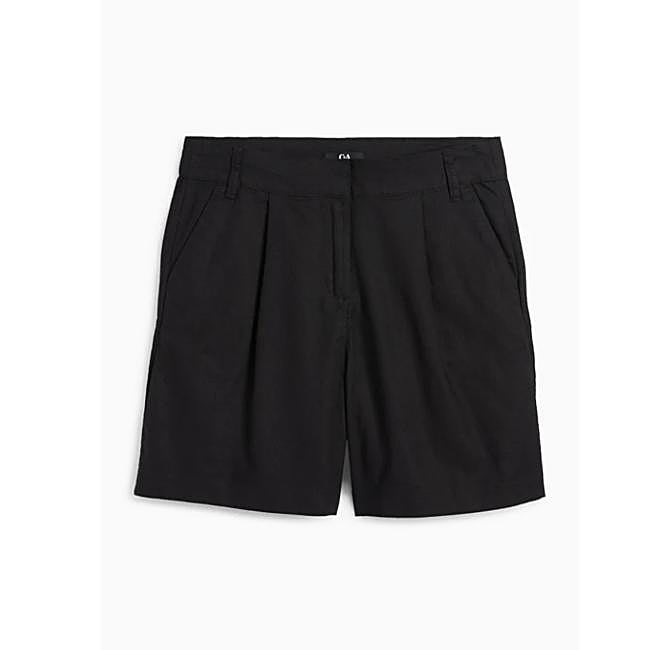 Shorts mid waist mezcla de lino (25,99€)